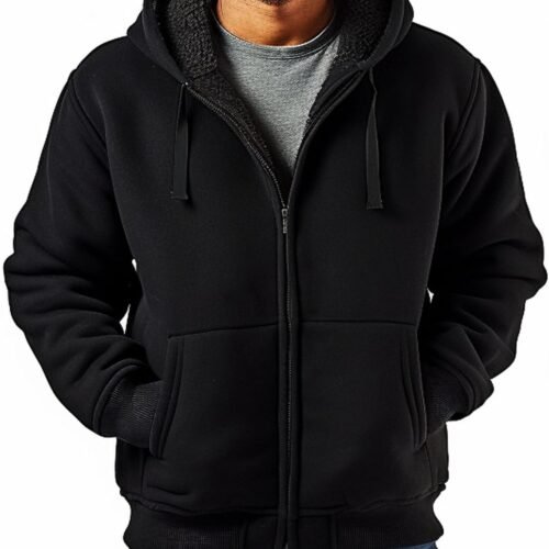 Sherpa Lined Hoodie with Kangaroo Pockets