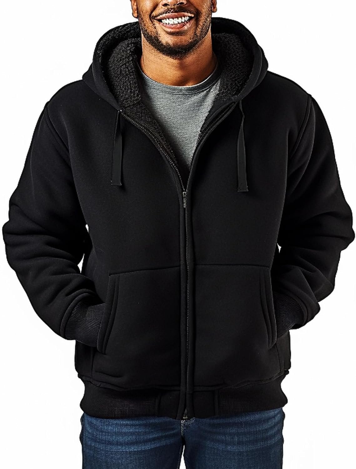 Sherpa Lined Hoodie with Kangaroo Pockets