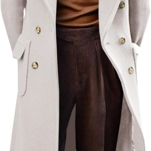 Double Breasted Trench Coat with Notch Lapel