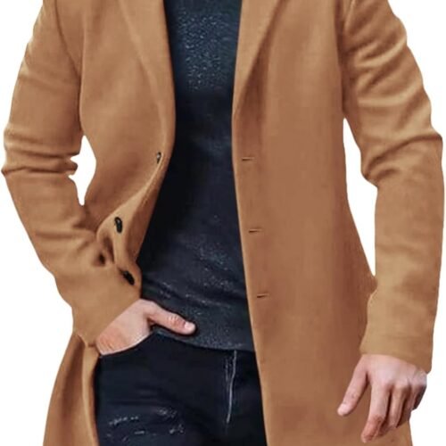 Wool Blend Single Breasted Trench Coat