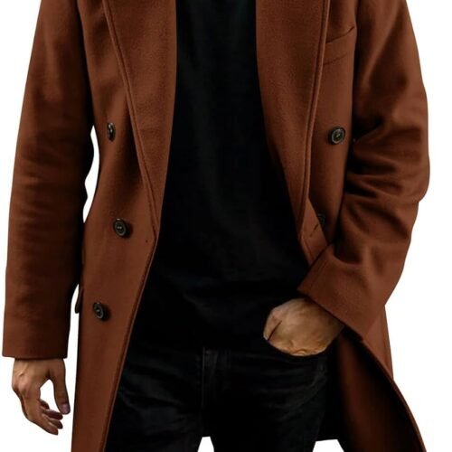 Cotton Blend Double Breasted Trench Coat
