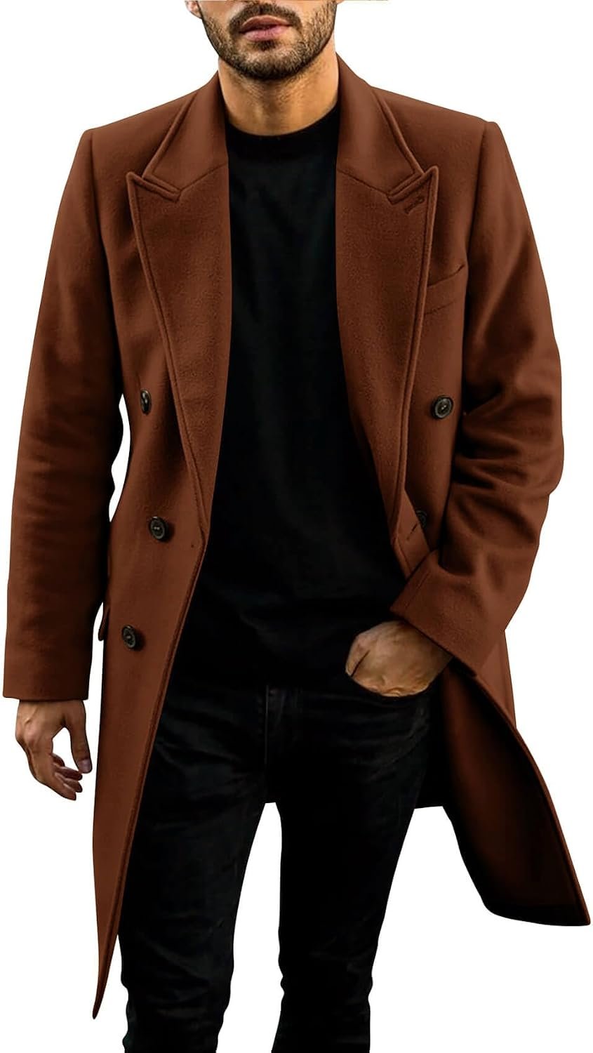 Cotton Blend Double Breasted Trench Coat