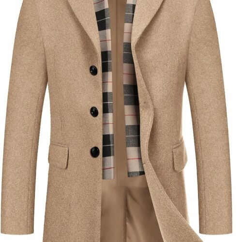 Single Breasted Wool Coat with Detachable Scarf