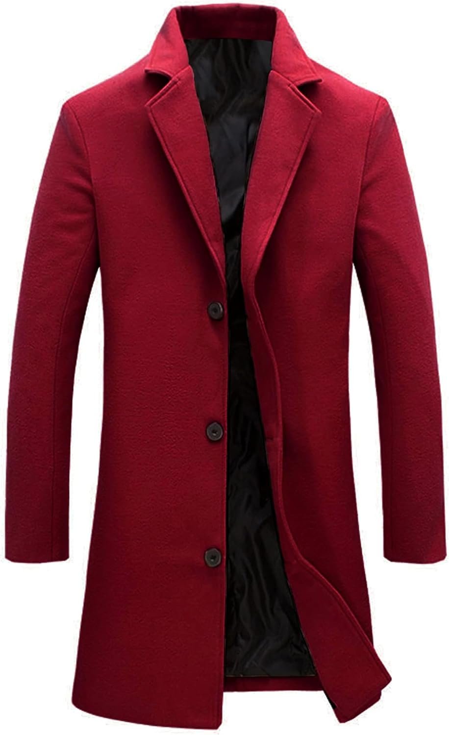 Wool Blend Midi Long Pea Coat