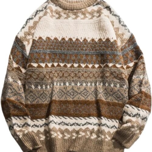 Landscape Pattern Knit Sweater for Men and Women