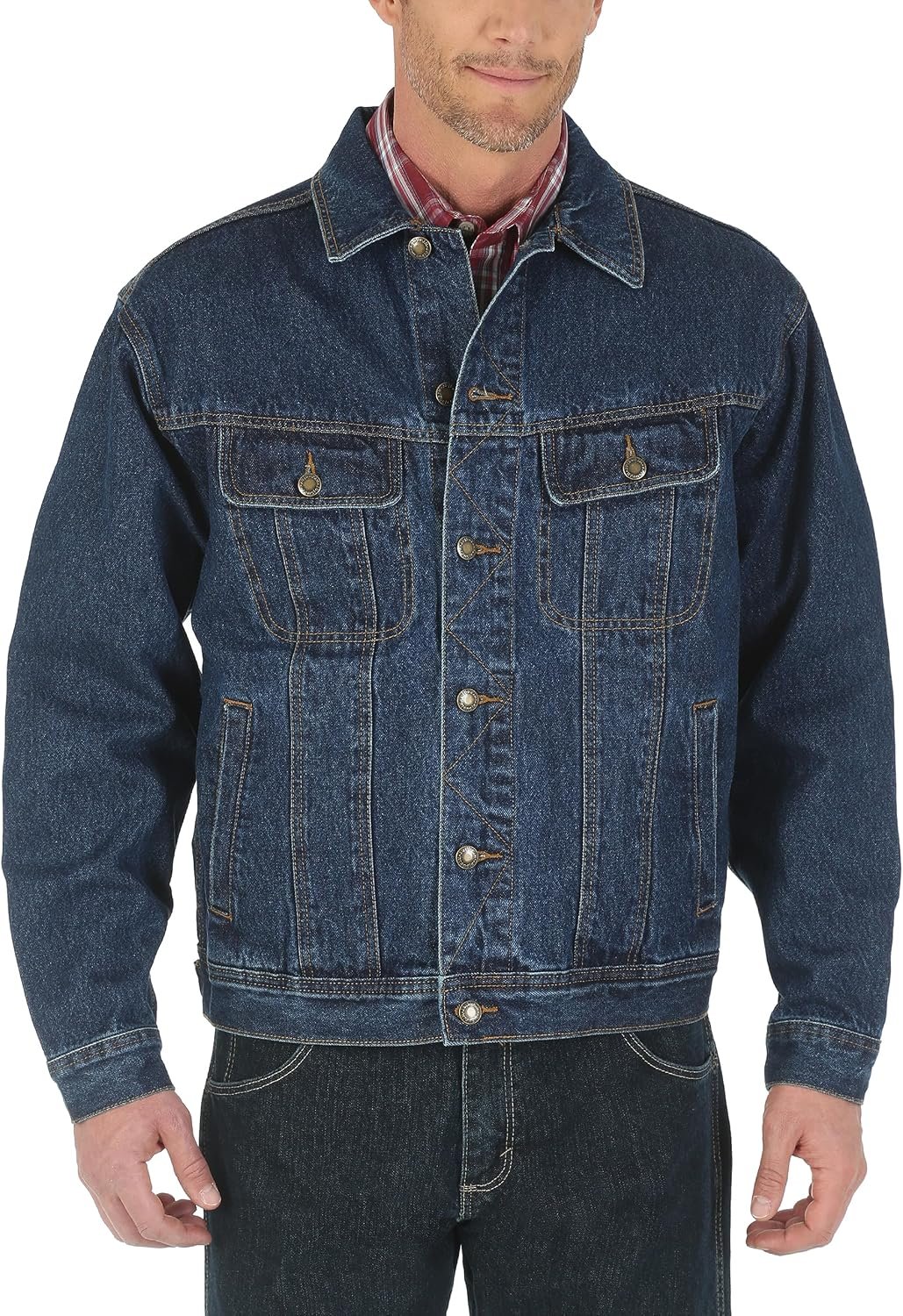 Classic Denim Jacket with Button Flap Pockets